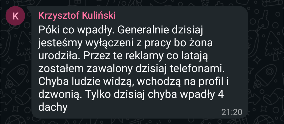 Opinia klienta — Krzysztof Kuliński