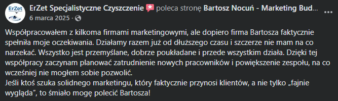 Opinia klienta — ErZet